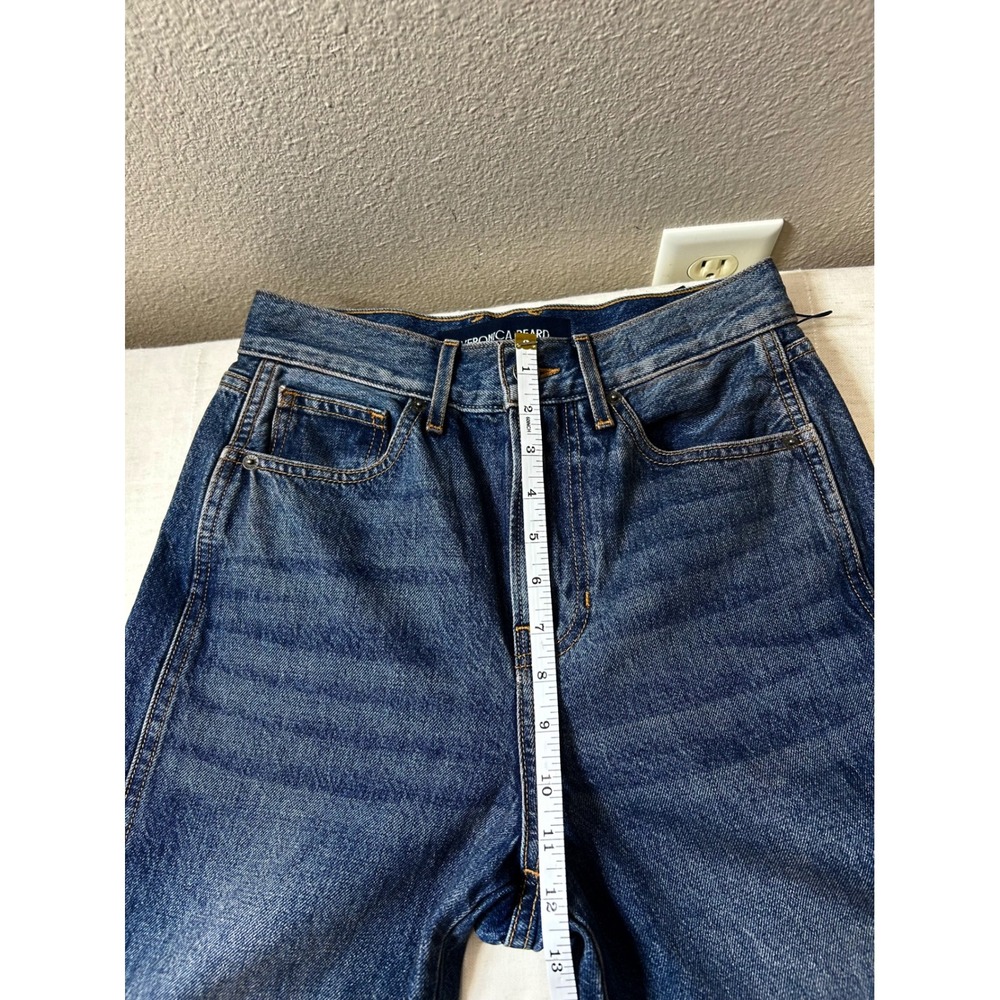 Veronica Beard Cotton Taylor High Rise Wide Leg Crop Jeans Blue Wash 25 - Picture 13 of 16